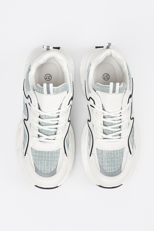 Scarpe sportive bianco-verdi con...