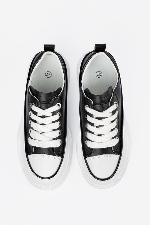 Scarpe casual bianche e nere con plateau Scarpe casual bianche e nere con plateau