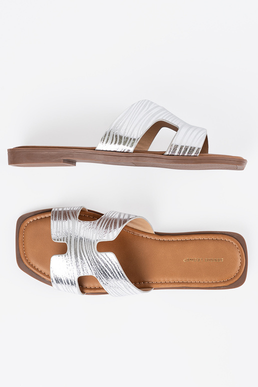 Ciabatte argento con punta quadrata