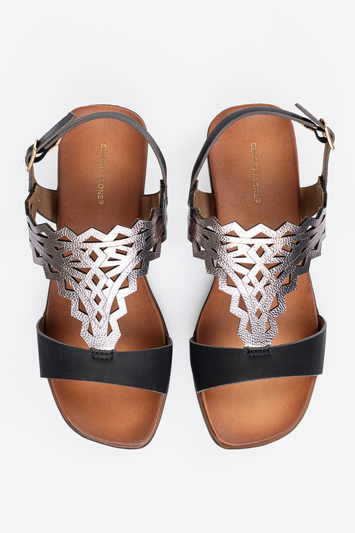 Sandali marroni a pianta piatta,...