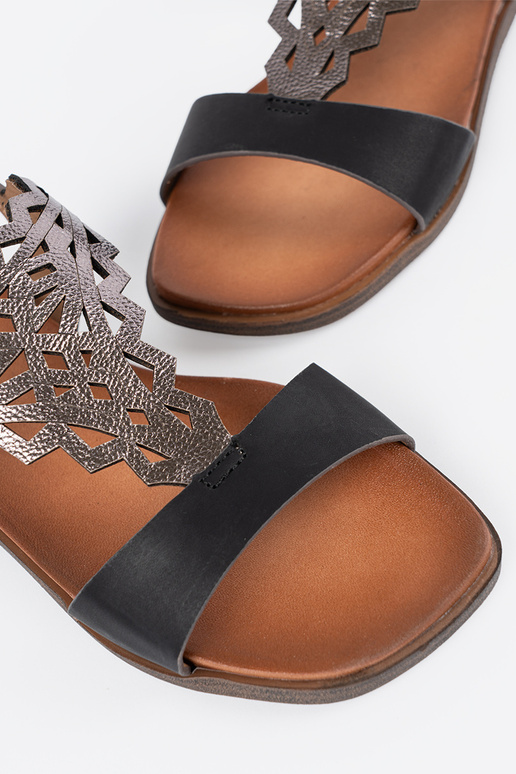 Sandali marroni a pianta piatta,...