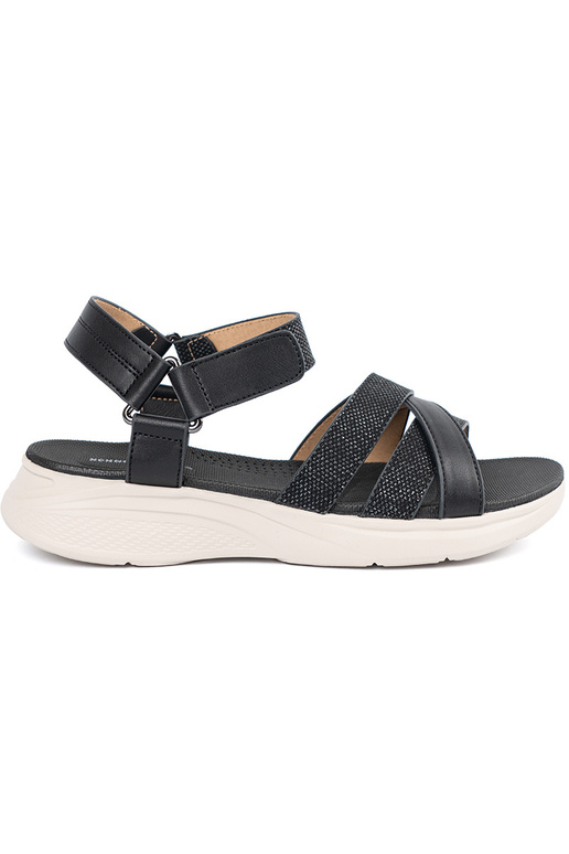 Sandali marroni su piattaforma bianca