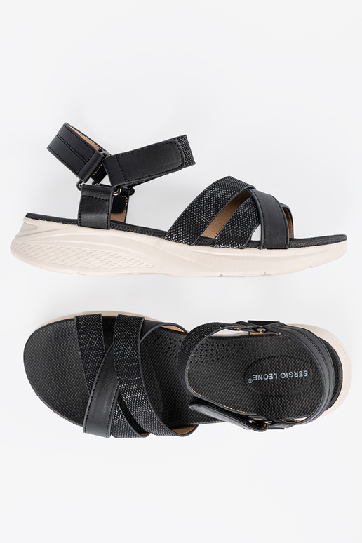 Sandali marroni su piattaforma bianca