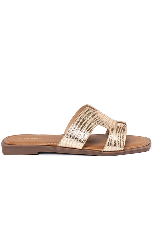 Ciabatte oro con punta quadrata