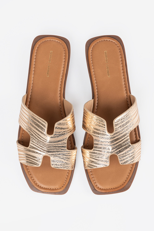Ciabatte oro con punta quadrata
