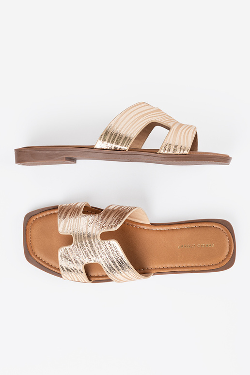 Ciabatte oro con punta quadrata