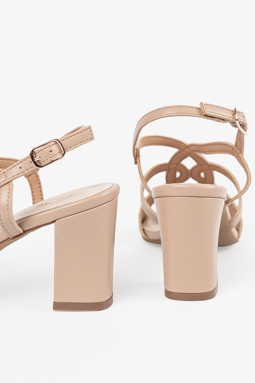 Décolleté sabbia da donna con tacco