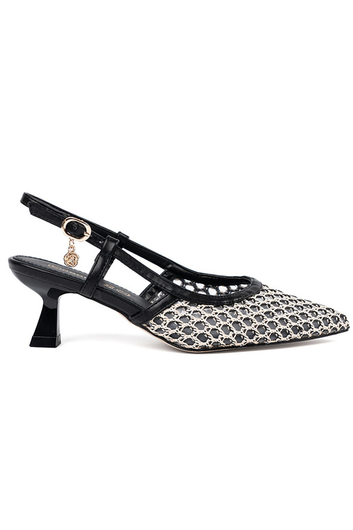 Sandali alti traforati con tacco...