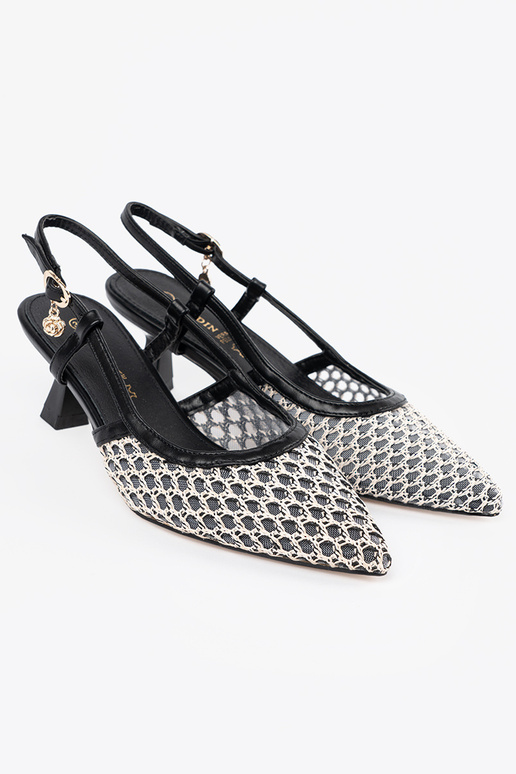 Sandali alti traforati con tacco...