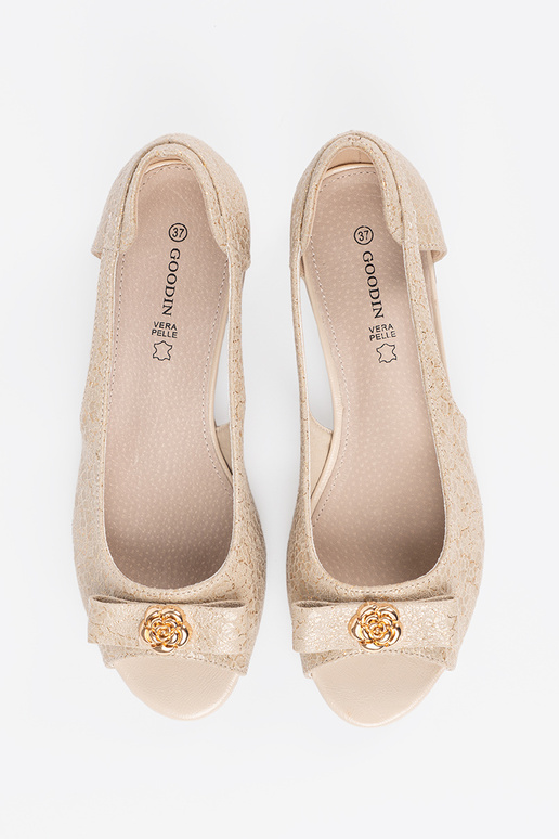 Mezze scarpe con punta aperta color oro Mezze scarpe con punta aperta color oro