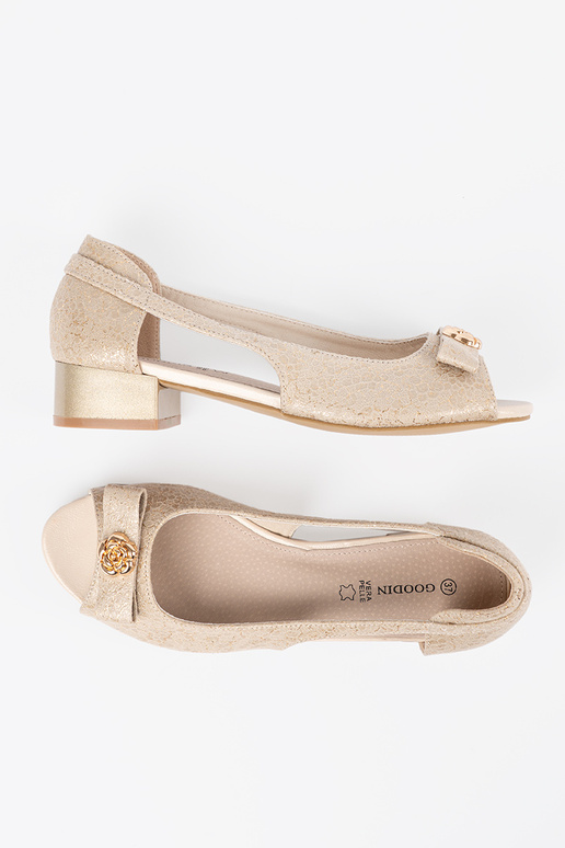 Mezze scarpe con punta aperta color oro Mezze scarpe con punta aperta color oro