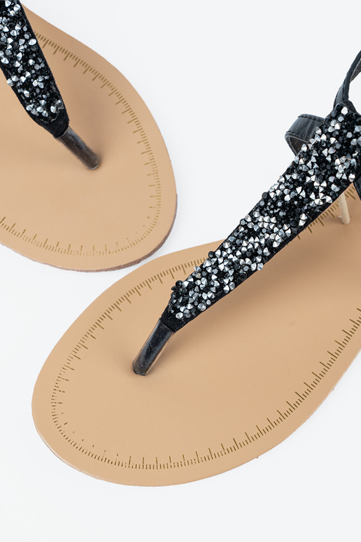 Sandalini neri a pianta piatta in...