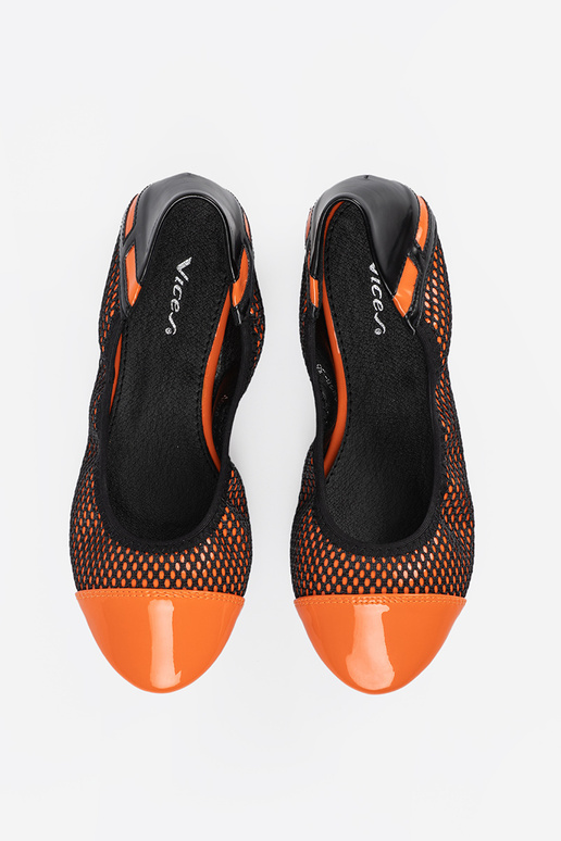 Ballerine arancioni con rete nera