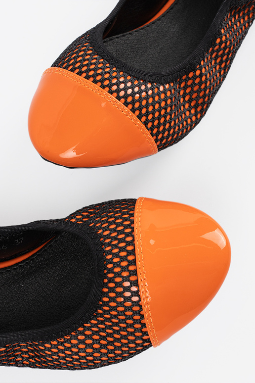 Ballerine arancioni con rete nera