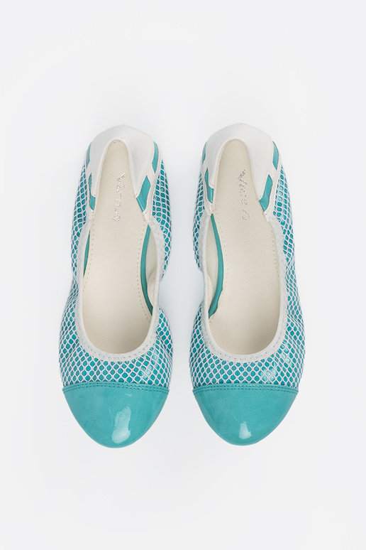 Ballerine blu con rete bianca