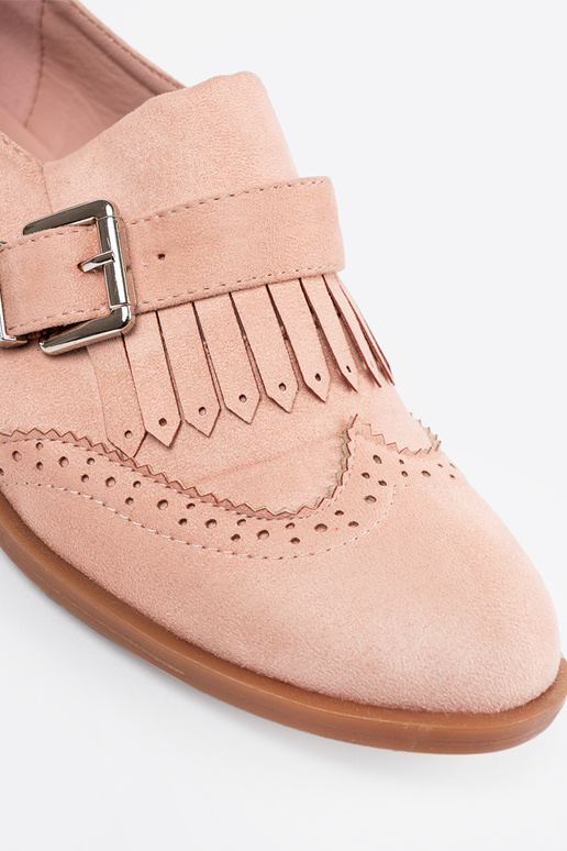 Mocassini piatti rosa in camoscio Mocassini piatti rosa in camoscio