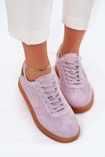 Scarpe sportive da donna in pelle scamosciata Big Star RR274849 HI-POLY SYSTEM color sabbia