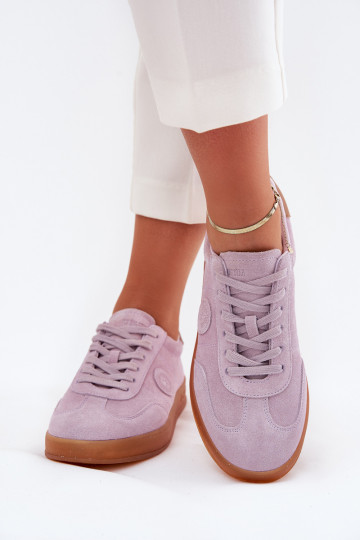 Scarpe sportive da donna in pelle scamosciata Big Star RR274849 HI-POLY SYSTEM color sabbia 2