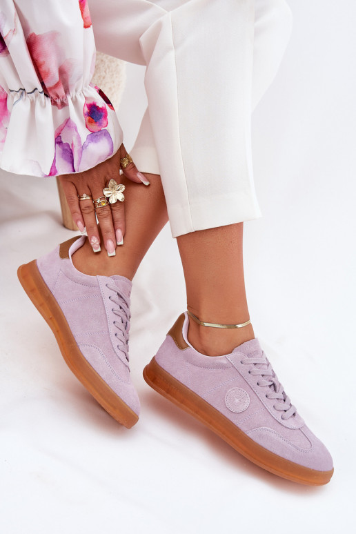 dalla pelle scamosciata Scarpe modello sneakers Femminile Big Star RR274850 HI-POLY SYSTEM Colore viola