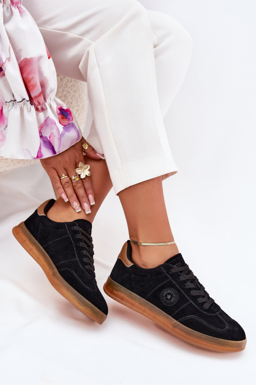 dalla pelle scamosciata Scarpe modello sneakers Femminile Big Star RR274851 HI-POLY SYSTEM colore nero