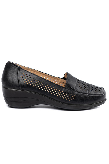 colore nero traforato scarpe da donna 2