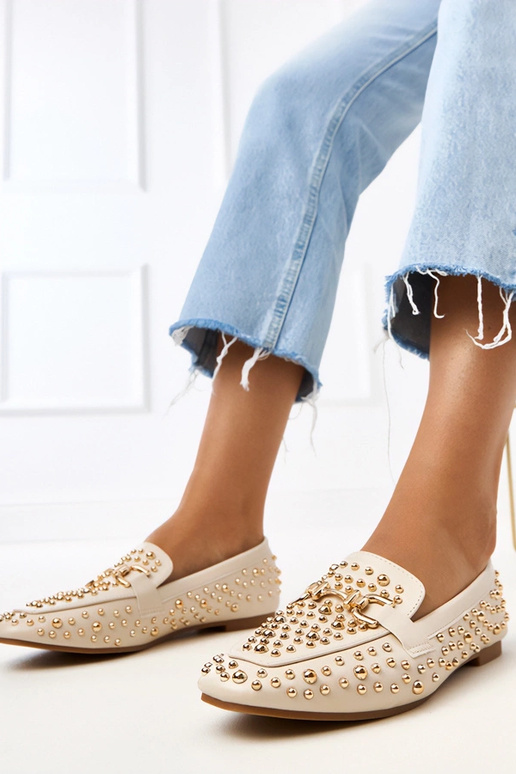 Mocassini color sabbia decorati con...