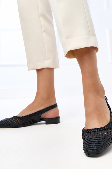 Ballerine nere traforate con tallone aperto Eve