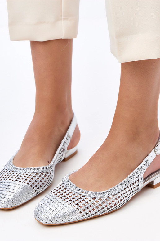 Ballerine argento traforate con...
