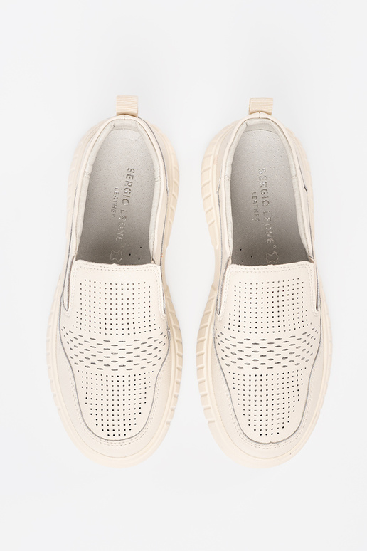 scarpe Pelle con una piattaforma beż scarpe Pelle con una piattaforma beż