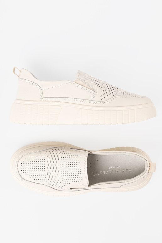 scarpe Pelle con una piattaforma beż scarpe Pelle con una piattaforma beż