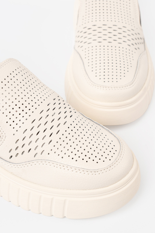 scarpe Pelle con una piattaforma beż scarpe Pelle con una piattaforma beż