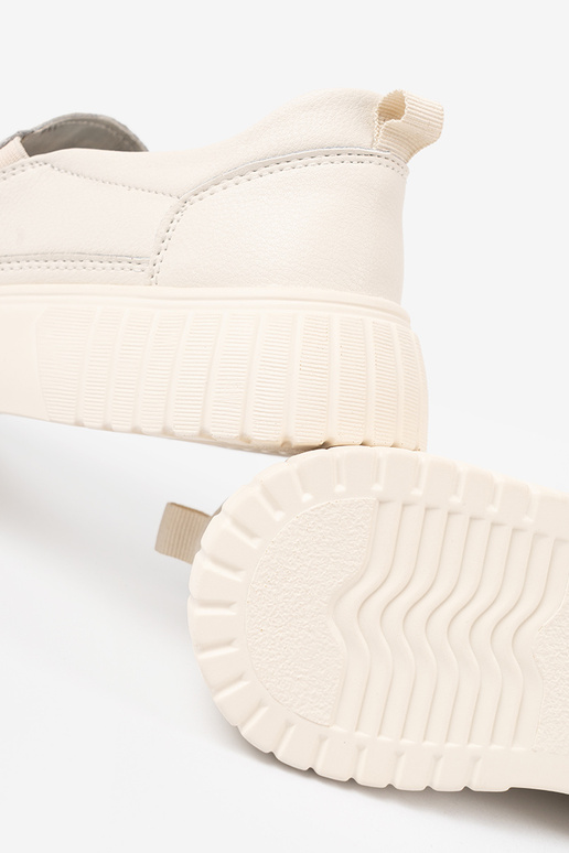 scarpe Pelle con una piattaforma beż scarpe Pelle con una piattaforma beż