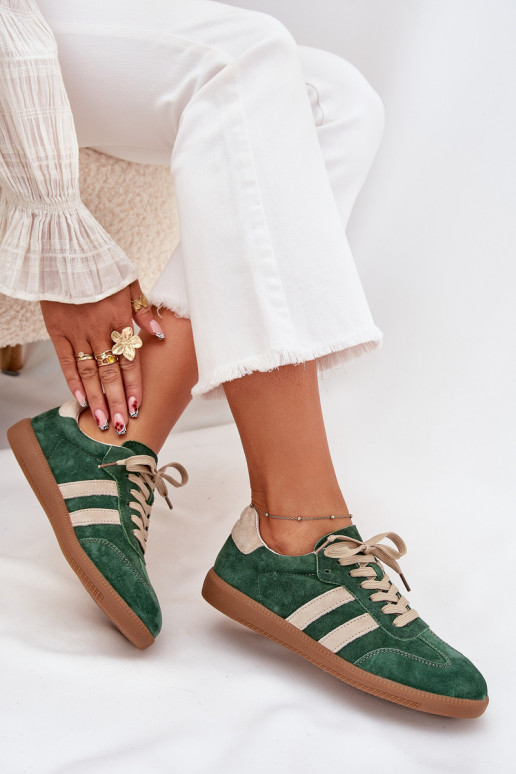 dalla pelle scamosciata Scarpe modello sneakers Femminile colore verde Sirella