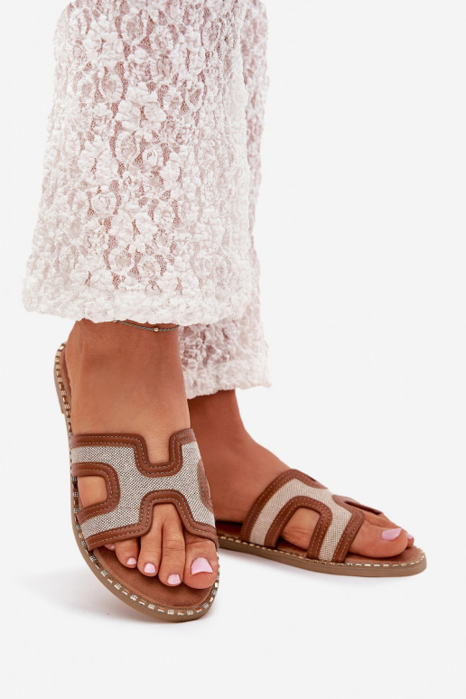 Pantofole da donna con tacchi larghi colore marrone Vereya