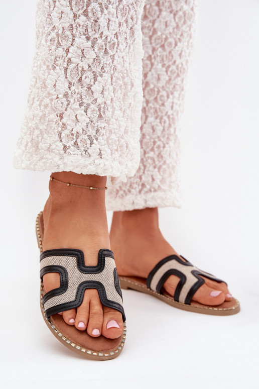 Pantofole da donna con tacchi larghi colore nero Vereya