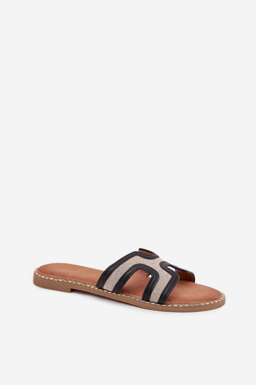 Pantofole da donna con tacchi larghi colore nero Vereya