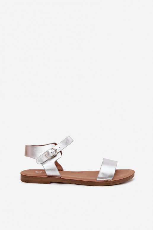 Sandali da donna con tacchi larghi Eko Pelle color argento Kivara