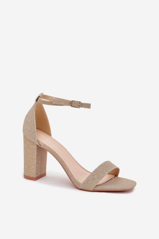 con lucentezza Sandali con tacco alto da donna colore dorato Kavina