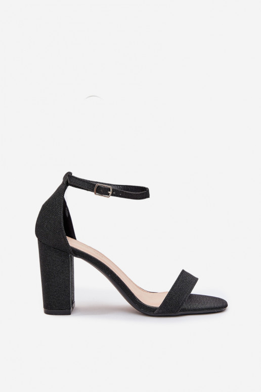 con lucentezza Sandali con tacco alto da donna colore nero Kavina