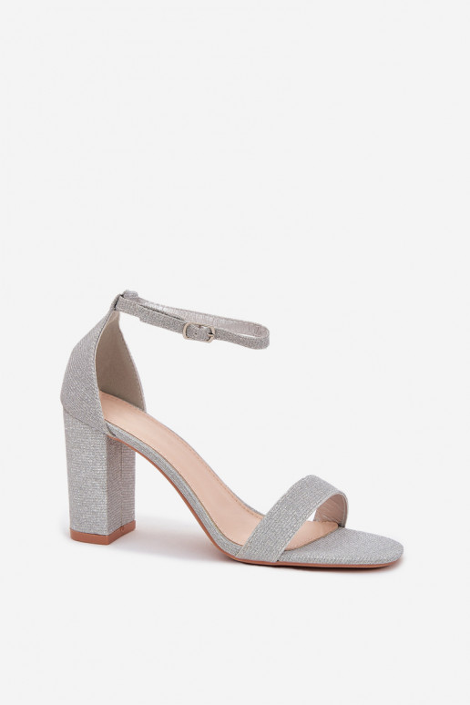 con lucentezza Sandali con tacco alto da donna color argento Kavina