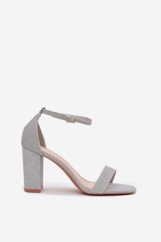 con lucentezza Sandali con tacco alto da donna color argento Kavina
