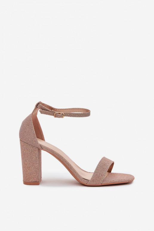 con lucentezza Sandali con tacco alto da donna colore oro rosa Kavina