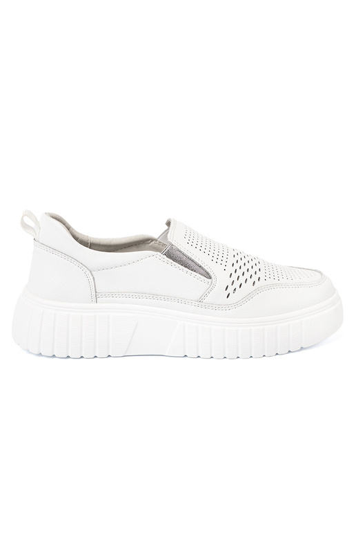 Colore bianco traforato scarpe da donna con una piattaforma Colore bianco traforato scarpe da donna con una piattaforma