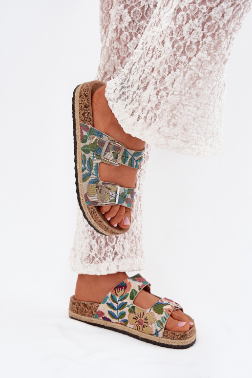 Elegantellato Pantofole da donna con una piattaforma con fibbie Lee Cooper LCIN-25-35-3480L Colori differenti