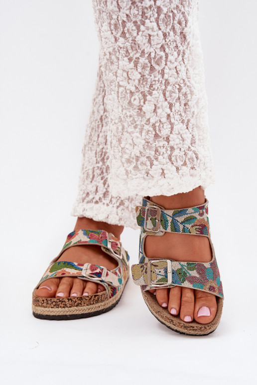 Elegantellato Pantofole da donna con una piattaforma con fibbie Lee Cooper LCIN-25-35-3480L Colori differenti