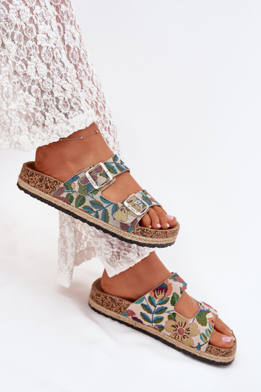 Elegantellato Pantofole da donna con una piattaforma con fibbie Lee Cooper LCIN-25-35-3480L Colori differenti