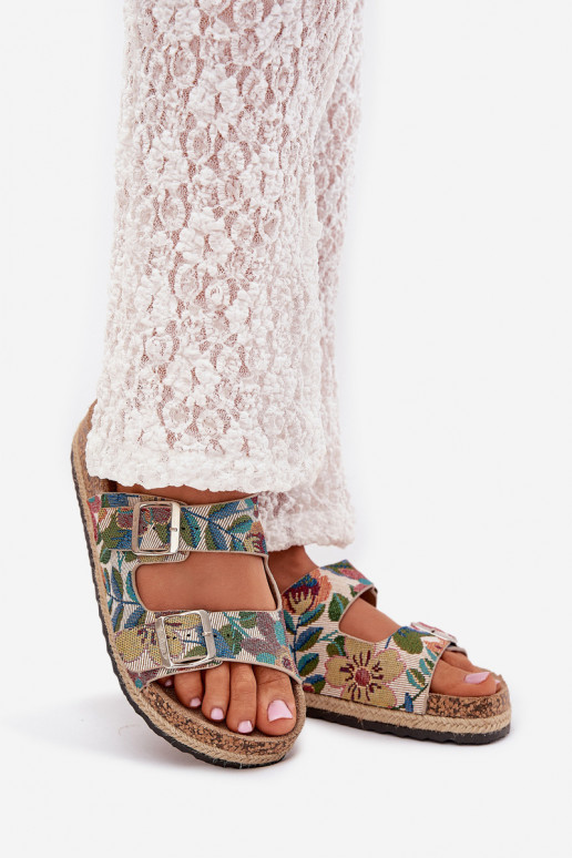 Elegantellato Pantofole da donna con una piattaforma con fibbie Lee Cooper LCIN-25-35-3480L Colori differenti