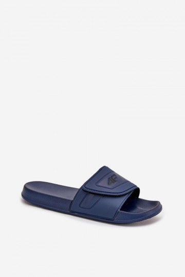 Pantofole da uomo con chiusura adesiva 4FMM00FFLIM091-31S blu scuro