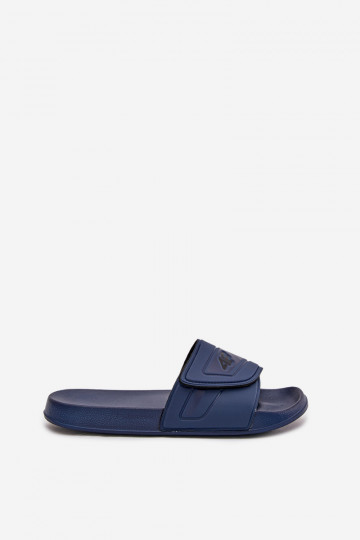 Pantofole da uomo con chiusura adesiva 4FMM00FFLIM091-31S blu scuro 2