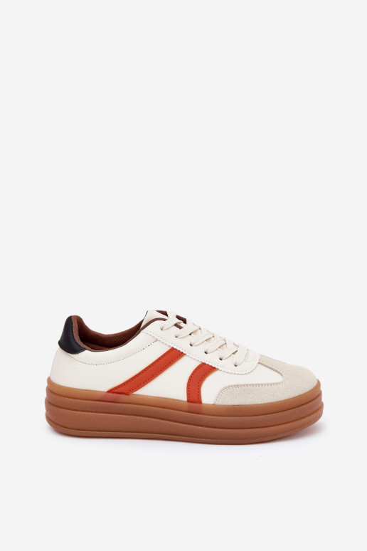 Scarpe modello sneakers Femminile con una piattaforma beige Tolianna